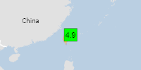 Green earthquake alert (Magnitude 4.9M, Depth:7.473km) in Taiwan 23/04/2024 16:02 UTC, 1.3 million in 100km.
