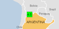 Green earthquake alert (Magnitude 4.5M, Depth:246.083km) in Argentina 01/05/2024 05:06 UTC, 40 thousand in 100km.