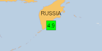 Green earthquake (Magnitude 4.9M, Depth:71.547km) in Russia 17/11/2025 09:59 UTC, 200 thousand in 100km.