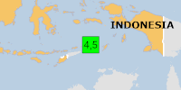 Green earthquake (Magnitude 4.5M, Depth:150.352km) in Indonesia 21/12/2025 05:41 UTC, 20 thousand in 100km.
