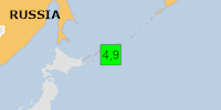 Green earthquake (Magnitude 4.9M, Depth:48.329km) in Russia 13/01/2026 09:54 UTC, Few people affected in 100km.