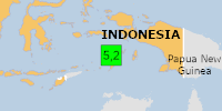 Green earthquake (Magnitude 5.2M, Depth:61.659km) in Indonesia 18/02/2026 02:15 UTC, 3 thousand in 100km.