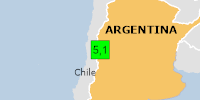 Green earthquake (Magnitude 5.1M, Depth:111.791km) in Argentina 09/03/2026 06:10 UTC, 580 thousand in 100km.
