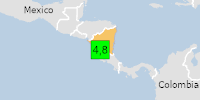 Green earthquake (Magnitude 4.8M, Depth:196.51km) in Nicaragua 11/03/2026 16:37 UTC, 2.9 million in 100km.