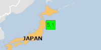 Green earthquake (Magnitude 5.1M, Depth:16.096km) in Japan 27/03/2026 15:24 UTC, Few people affected in 100km.