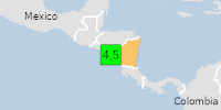 Green earthquake (Magnitude 4.5M, Depth:118.538km) in Nicaragua 27/03/2026 14:55 UTC, 1.3 million in 100km.