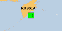 Green earthquake (Magnitude 4.9M, Depth:36.638km) in Russia 27/03/2026 16:45 UTC, Few people affected in 100km.