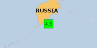 Green earthquake (Magnitude 4.5M, Depth:24.743km) in Russia 10/04/2026 15:51 UTC, No people affected in 100km.