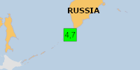 Green earthquake (Magnitude 4.7M, Depth:63.67km) in Russia 14/04/2026 02:51 UTC, Few people affected in 100km.
