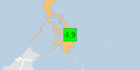 Green earthquake (Magnitude 4.9M, Depth:116.727km) in Philippines 17/04/2026 06:47 UTC, 2.3 million in 100km.
