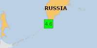 Green earthquake (Magnitude 4.6M, Depth:70.766km) in Russia 17/04/2026 12:37 UTC, 2 thousand in 100km.