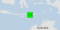 Green earthquake (Magnitude 5.5M, Depth:77.167km) in Timor-Leste 21/04/2026 03:17 UTC, 1 million in MMI IV.