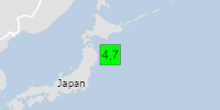 Green earthquake (Magnitude 4.7M, Depth:10km) in Off East Coast Of Honshu, Japan 21/04/2026 05:19 UTC, No people affected in 100km.