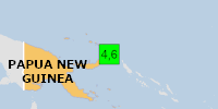 Green earthquake (Magnitude 4.6M, Depth:61.973km) in Papua New Guinea 02/05/2026 14:15 UTC, 330 thousand in 100km.