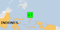 Green earthquake (Magnitude 4.7M, Depth:72.578km) in Indonesia 12/05/2026 18:10 UTC, 50 thousand in 100km.
