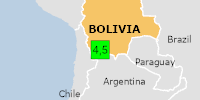 Green earthquake (Magnitude 4.5M, Depth:226.05km) in Bolivia 31/05/2026 12:37 UTC, 80 thousand in 100km.