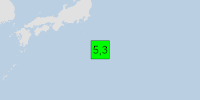 Green earthquake (Magnitude 5.3M, Depth:10km) in Southeast Of Honshu, Japan 18/06/2026 19:17 UTC, No people affected in 100km.