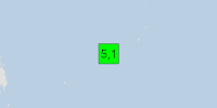 Green earthquake (Magnitude 5.1M, Depth:43.714km) in W. Caroline Islands, Micronesia 23/06/2026 01:56 UTC, No people affected in 100km.