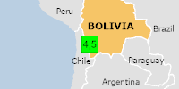 Green earthquake (Magnitude 4.5M, Depth:171.032km) in Bolivia 01/07/2026 08:00 UTC, 40 thousand in 100km.