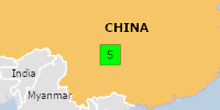 Green earthquake (Magnitude 5M, Depth:10km) in China 08/07/2026 23:44 UTC, 9.3 million in 100km.