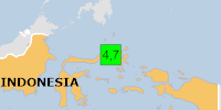 Green earthquake (Magnitude 4.7M, Depth:35km) in Indonesia 09/07/2026 01:16 UTC, 3 thousand in 100km.