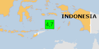 Green earthquake (Magnitude 4.7M, Depth:309.906km) in Indonesia 17/07/2026 07:41 UTC, 6 thousand in 100km.
