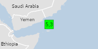 Green earthquake (Magnitude 5.3M, Depth:10km) in Owen Fracture Zone Region 17/07/2026 12:01 UTC, No people affected in 100km.