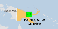 Green earthquake (Magnitude 4.7M, Depth:106.527km) in Papua New Guinea 22/07/2026 10:58 UTC, 430 thousand in 100km.
