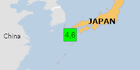 Green earthquake (Magnitude 4.6M, Depth:10km) in Japan 01/08/2026 16:07 UTC, 5.1 million in 100km.