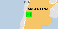 Green earthquake (Magnitude 4.5M, Depth:10km) in Argentina 07/08/2026 00:00 UTC, 1.8 million in 100km.