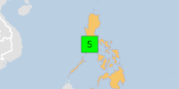 Green earthquake (Magnitude 5M, Depth:90.196km) in Philippines 07/08/2026 02:38 UTC, 4.9 million in 100km.