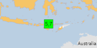 Green earthquake (Magnitude 5.7M, Depth:10km) in Indonesia 20/08/2026 02:46 UTC, Few people affected (in MMI>=VII).