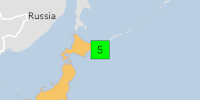 Green earthquake (Magnitude 5M, Depth:96.855km) in Japan 25/08/2026 09:07 UTC, 160 thousand in 100km.