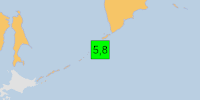 Green earthquake (Magnitude 5.8M, Depth:29km) in Russia 06/10/2026 16:48 UTC, Few people affected in MMI>=III.