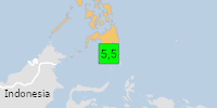 Green earthquake (Magnitude 5.5M, Depth:52.054km) in Philippines 08/10/2026 08:07 UTC, 2.4 million in MMI>=IV.