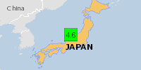 Green earthquake alert (Magnitude 4.6M, Depth:10km) in Japan 30/11/2022 08:07 UTC, 1.5 million in 100km.