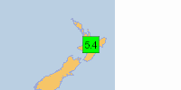 Green earthquake alert (Magnitude 5.4M, Depth:7.844km) in New Zealand 30/11/2022 10:48 UTC, 170 thousand in 100km.